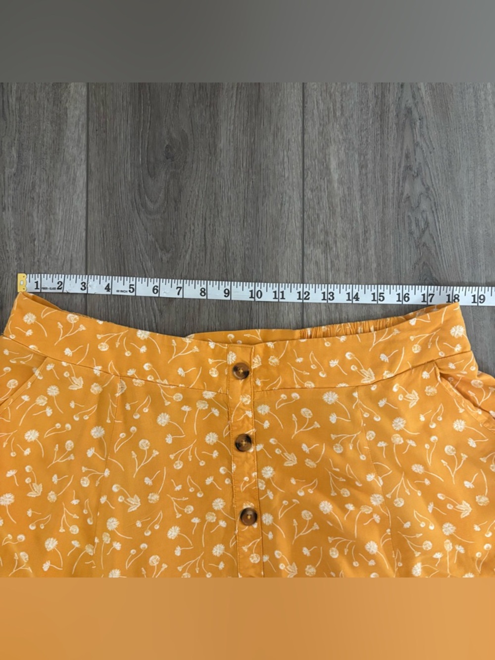 torrid Mustard Yellow Floral Button-Front Midi Skirt - Picture 8 of 11